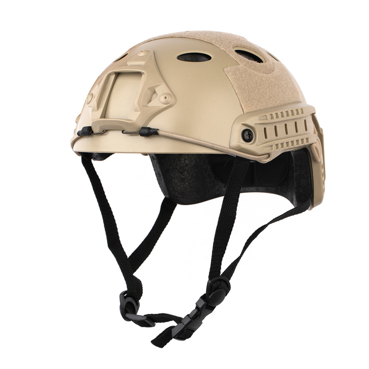 Casco rápido táctico tipo PJ para Airsoft con soporte NVG y riel lateral