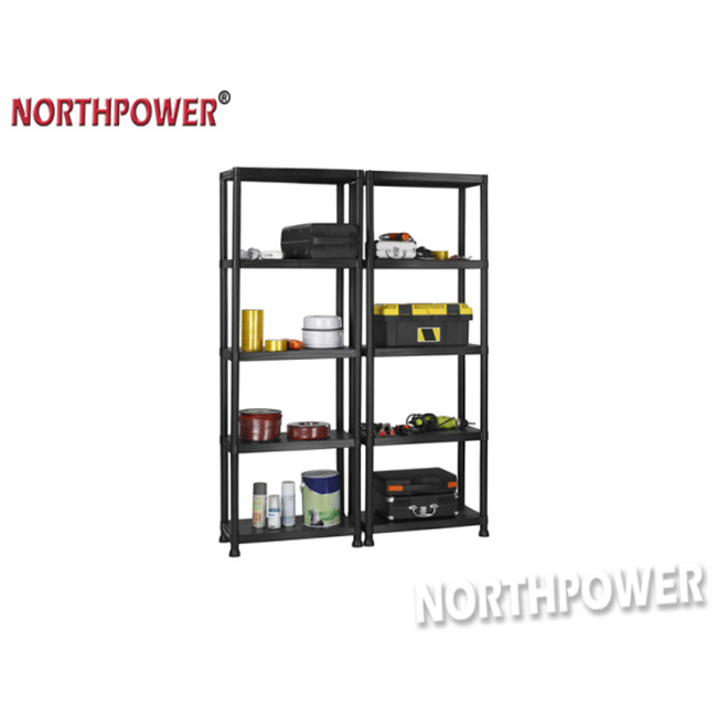 ESTANTE DE PLÁSTICO SÓLIDO NEGRO DE 24X12 PULGADAS 3 NIVELES 4 NIVELES 5 NIVELES