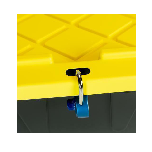 17 galones.Tote de almacenamiento de contenedores de plástico con cerradura resistente y resistente