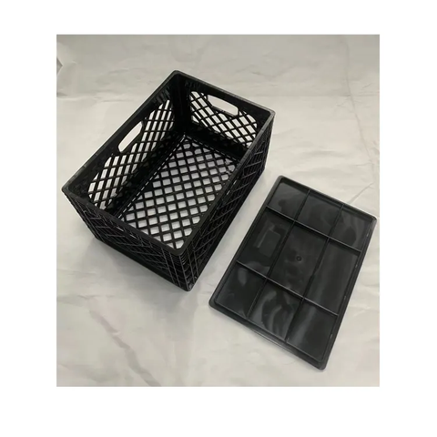 Caja apilable para leche láctea, rectangular, resistente, desplegable, de 24 cuartos (6 galones) con tapa