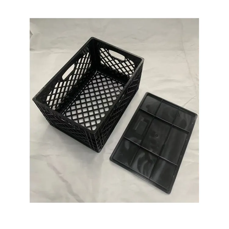 Caja apilable para leche láctea, rectangular, resistente, desplegable, de 24 cuartos (6 galones) con tapa