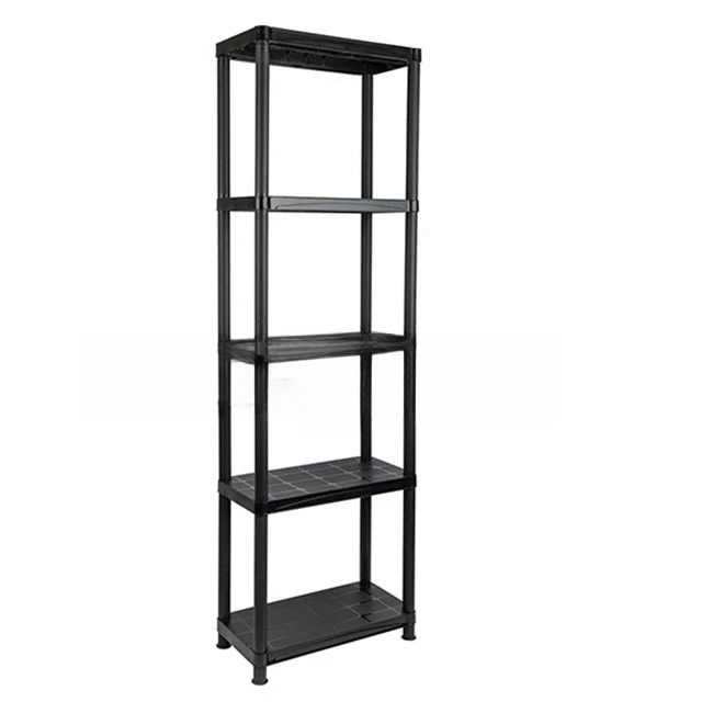 ESTANTE DE PLÁSTICO SÓLIDO NEGRO DE 24X12 PULGADAS 3 NIVELES 4 NIVELES 5 NIVELES