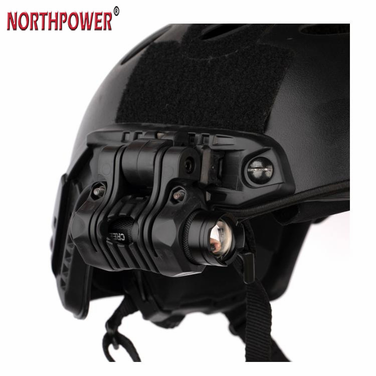 25,4mm 180 grados ángulo ajuste linterna casco soporte antorcha Clip montaje riel abrazadera Picatinny 21mm riel