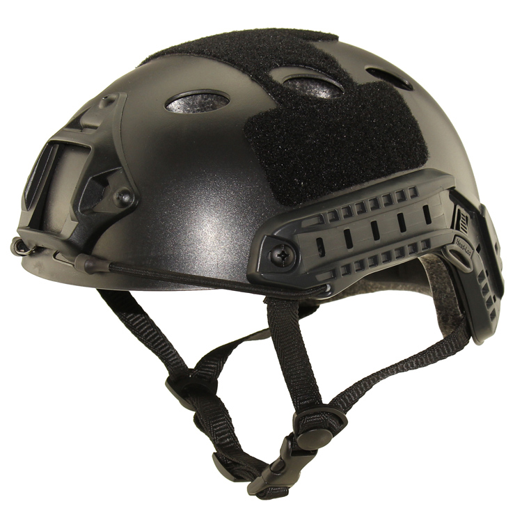Casco rápido táctico tipo PJ para Airsoft con soporte NVG y riel lateral