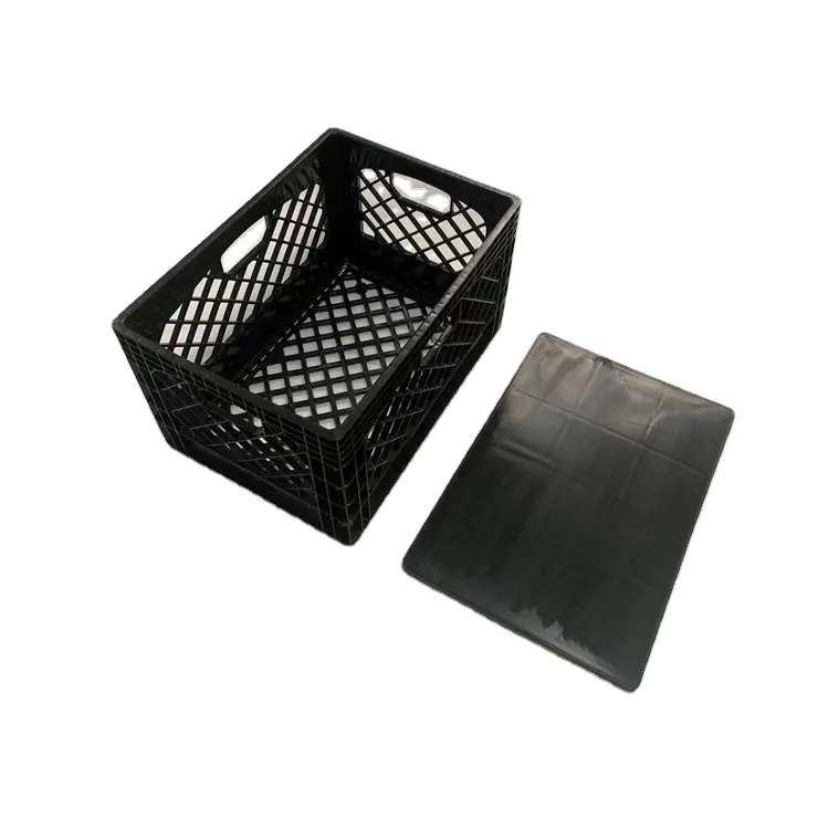 Caja apilable para leche láctea, rectangular, resistente, desplegable, de 24 cuartos (6 galones) con tapa