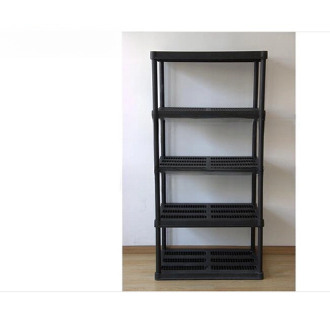 Estante plástico de 36X24 pulgadas, estantes plásticos resistentes de 5 niveles, unidad de estantería plástica